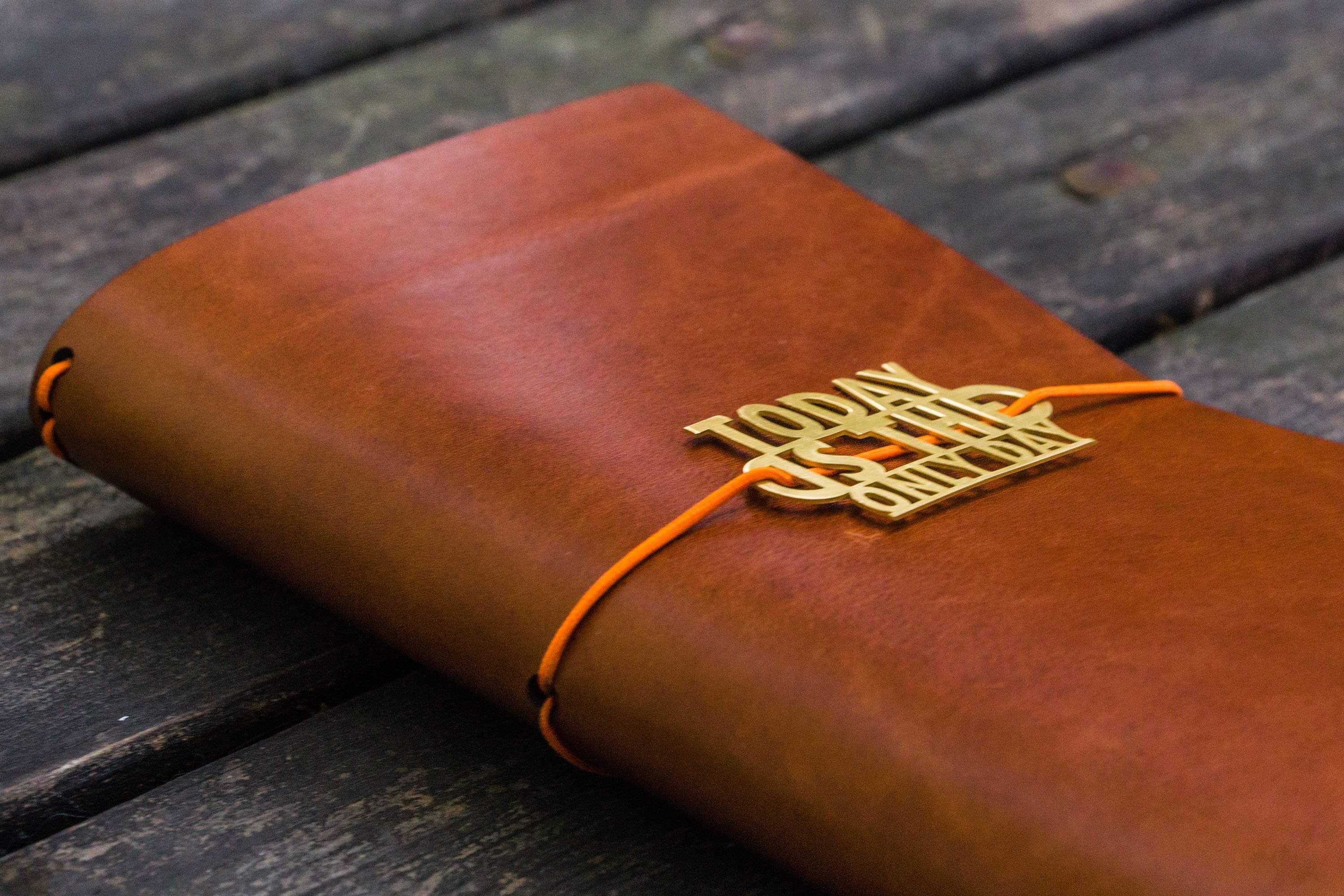 Handmade Traveler's Notebook Leather Cover - Brown - Galen Leather