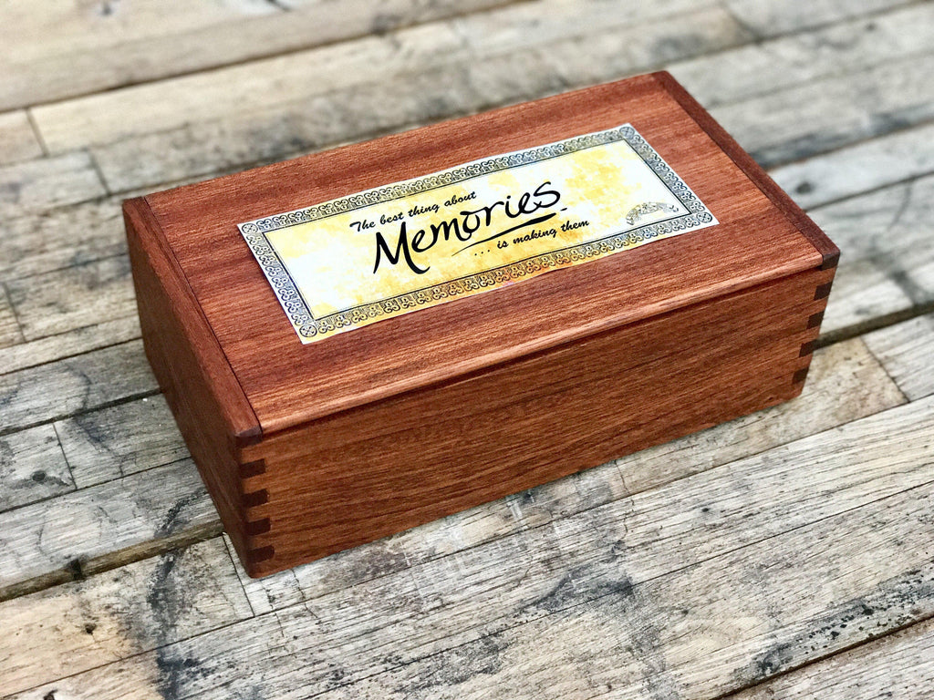 Wooden Memory Box - Hand Crafted Keepsake Box - Galen Leather