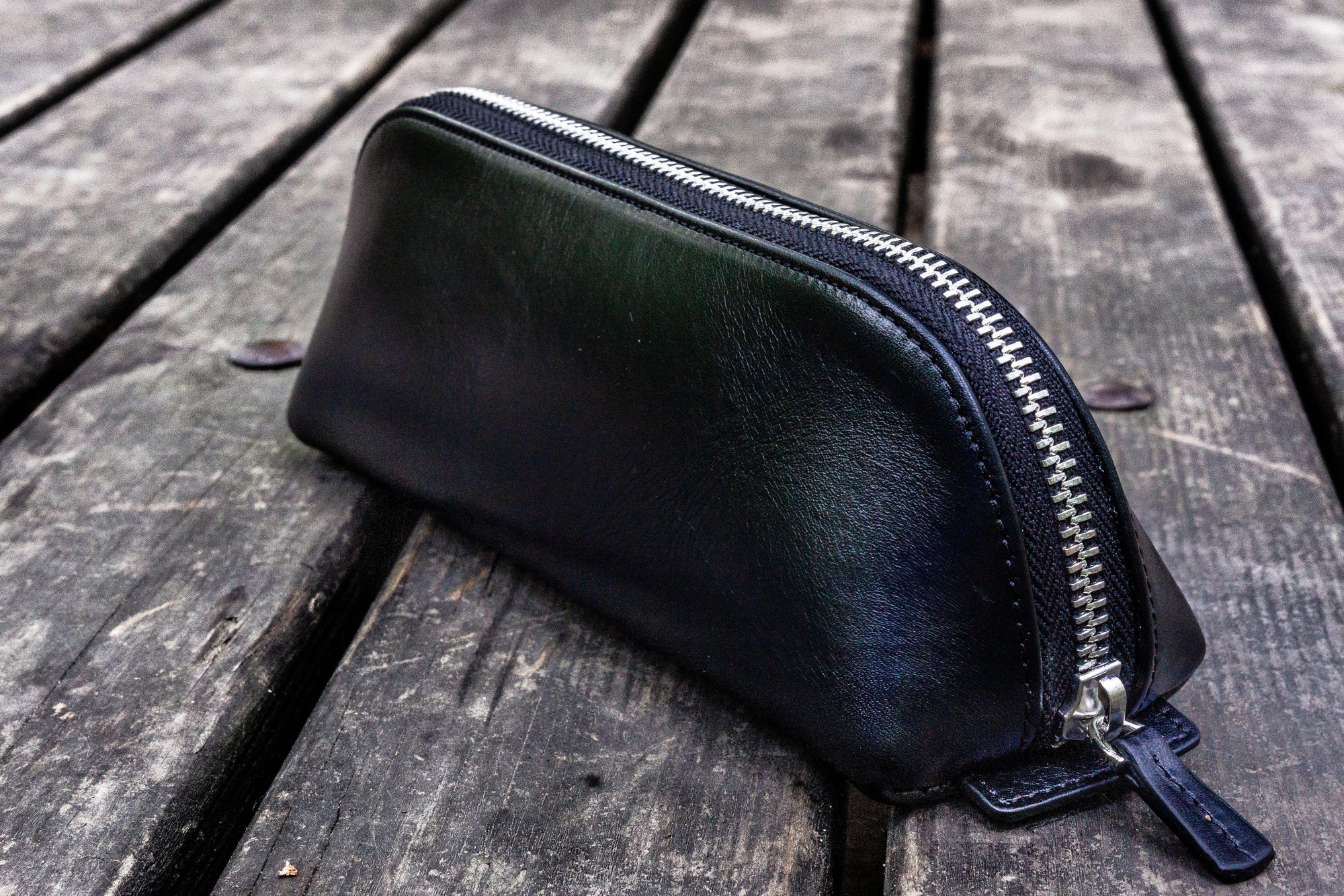 Pencil Case Large - Black Classic Leather