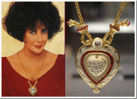 Liz Taylor Taj Mahal Diamond Heart Shaped Necklace