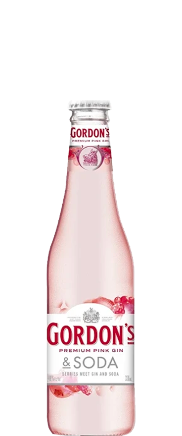 Gordons Pink Gin And Soda 4x 330ml Bottles