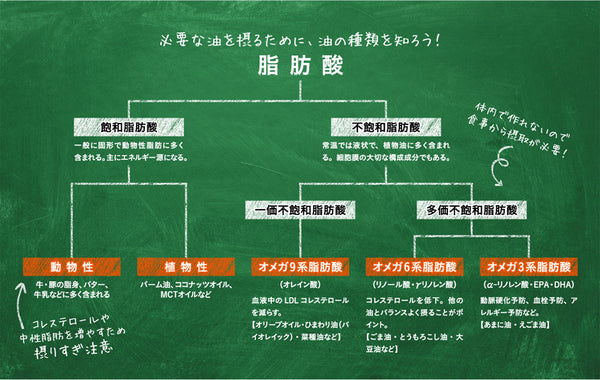 飽和脂肪酸と不飽和脂肪酸の特徴