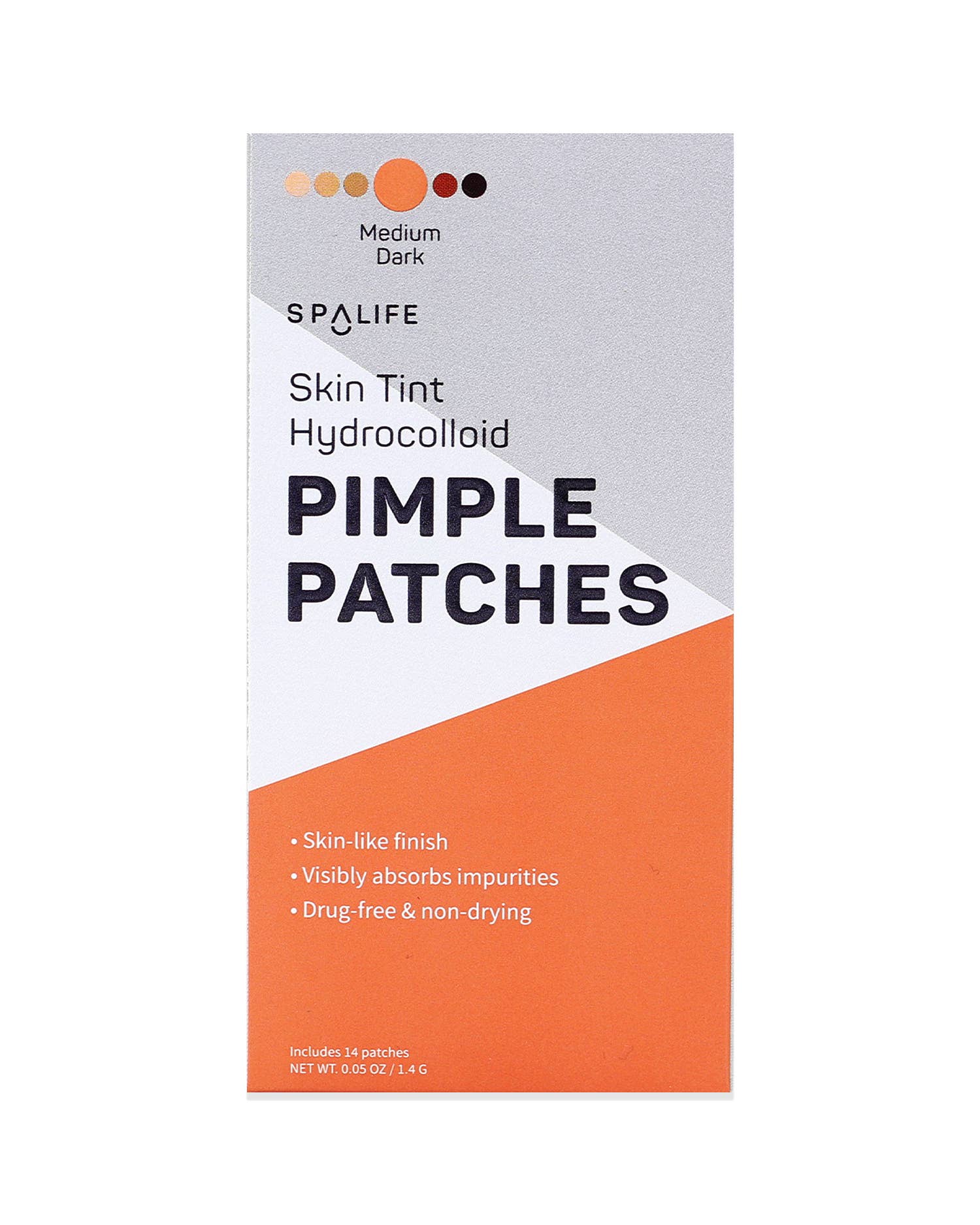 Skin tint hydrocolloid pimple patches - 14 Patches: MEDIUM DARK