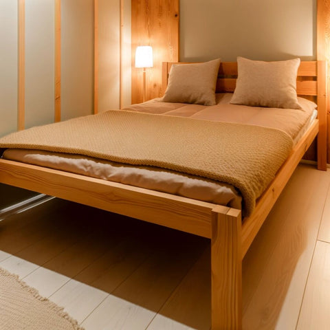 Small Double Wooden Bed image
