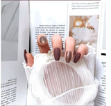 24pcs Glitter Detachable False Nails Ballerina Pink Wearable Fake Nails Full Cover Nail Tips fake nail with design Manicure Tool