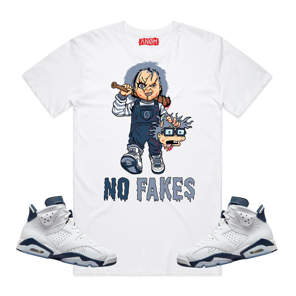 CHUCKY NO FAKES TEE-J6 MIDNIGHT NVY TIE BACK