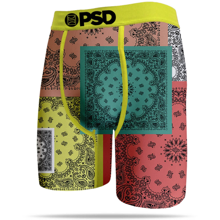 PSD Pop Art Patchwork Bandanas Boxer Briefs Mens Athletic