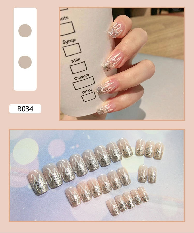Nail Tip Fake Art Press on Nails with Glue Designs Set Full Artificial Short Packaging Kiss False Clear Cover Tipsy Stick Square
