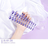 1 Sets 24 Pieces/Set Metallic Reflection Effect Almond Shape Full Cover 10 Sizes False Nail Tips Perfect For Night Out
