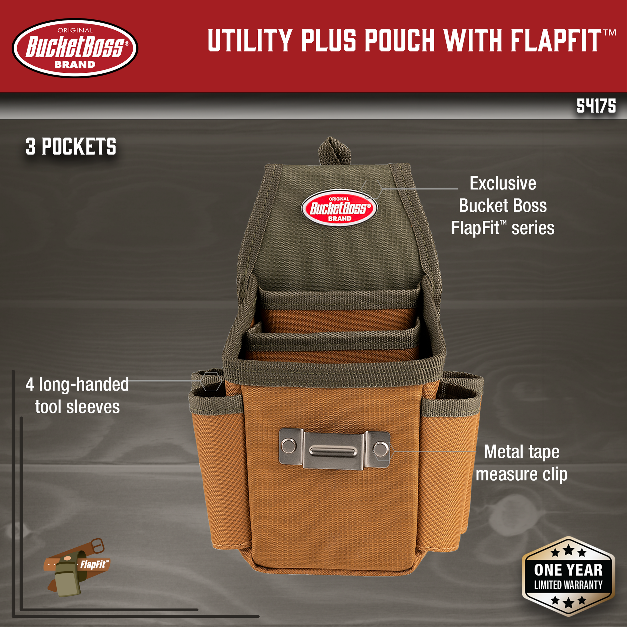 Bucket Boss 54184 Four Barrel Sheath with FlapFit, 5-Pockets – Toolbox  Supply