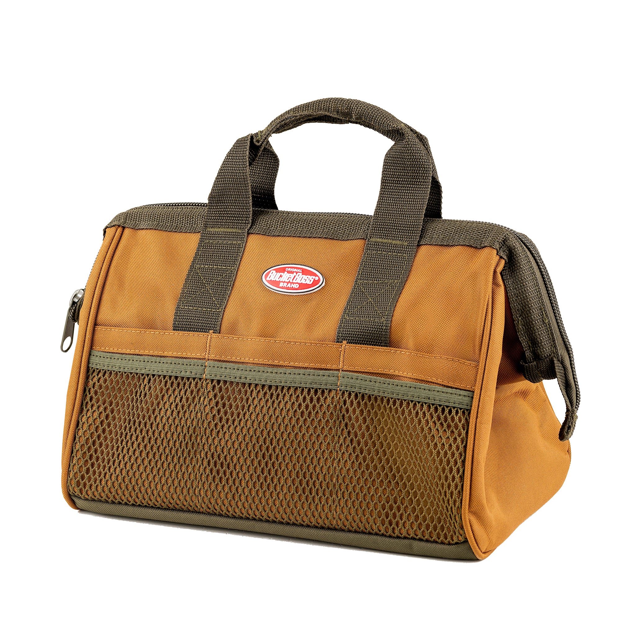 Bucket Boss Gatemouth 12 Tool Bag in BROWN. 60012