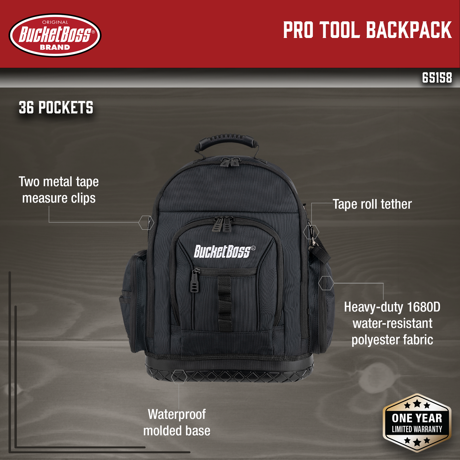 Pro Drop-Bottom Tool Bag - Bucket Boss