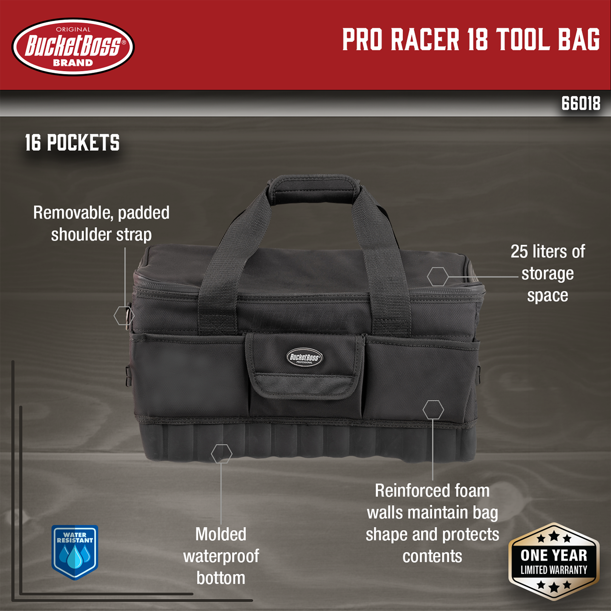 Pro Racer 14 Tool Bag - Bucket Boss