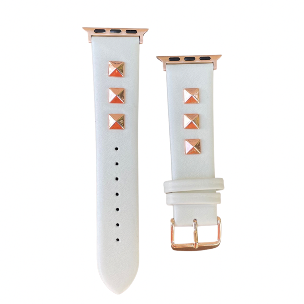 Image of Studded Apple Watch Band - White