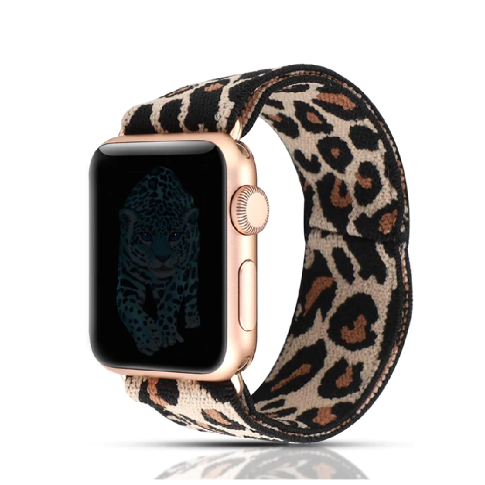 Image of Leopard Elastic Apple Watch Band