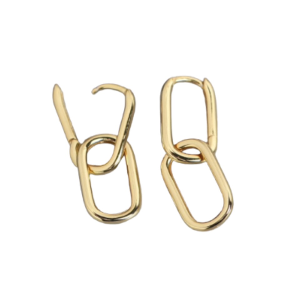 Image of Paperclip Link Earrings - Gold