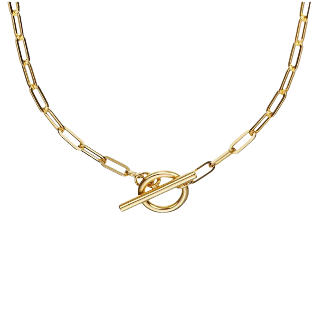 Image of 18K Gold Plated Paperclip Necklace
