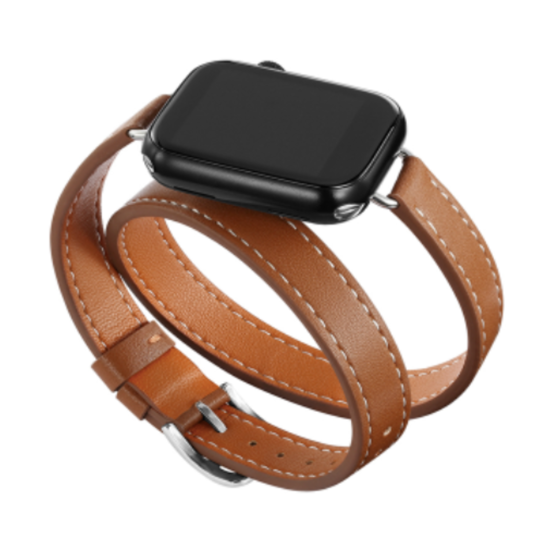 Image of Leather Wrap Apple Watch Band