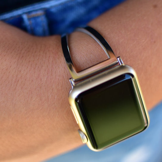 Stainless Steel Apple Watch Band Bracelet - Silver