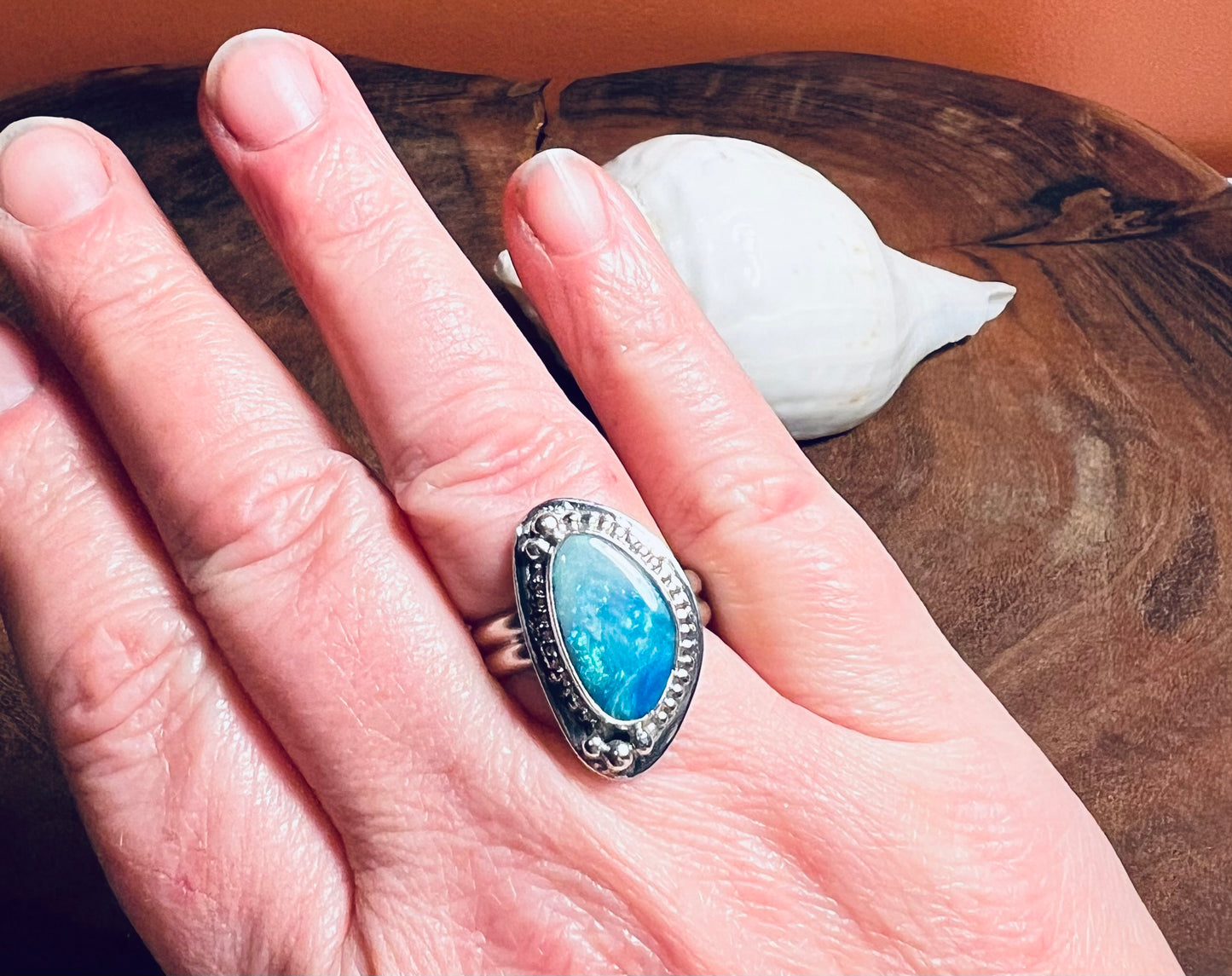 Opal Doublet Sterling Silver Ring