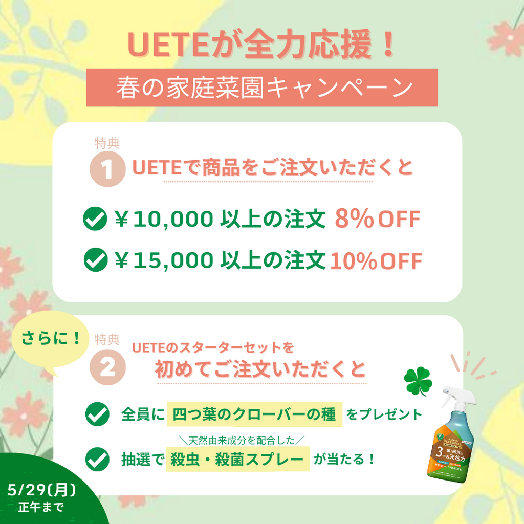 UETEが全力応援！春の家庭菜園キャンペーン
