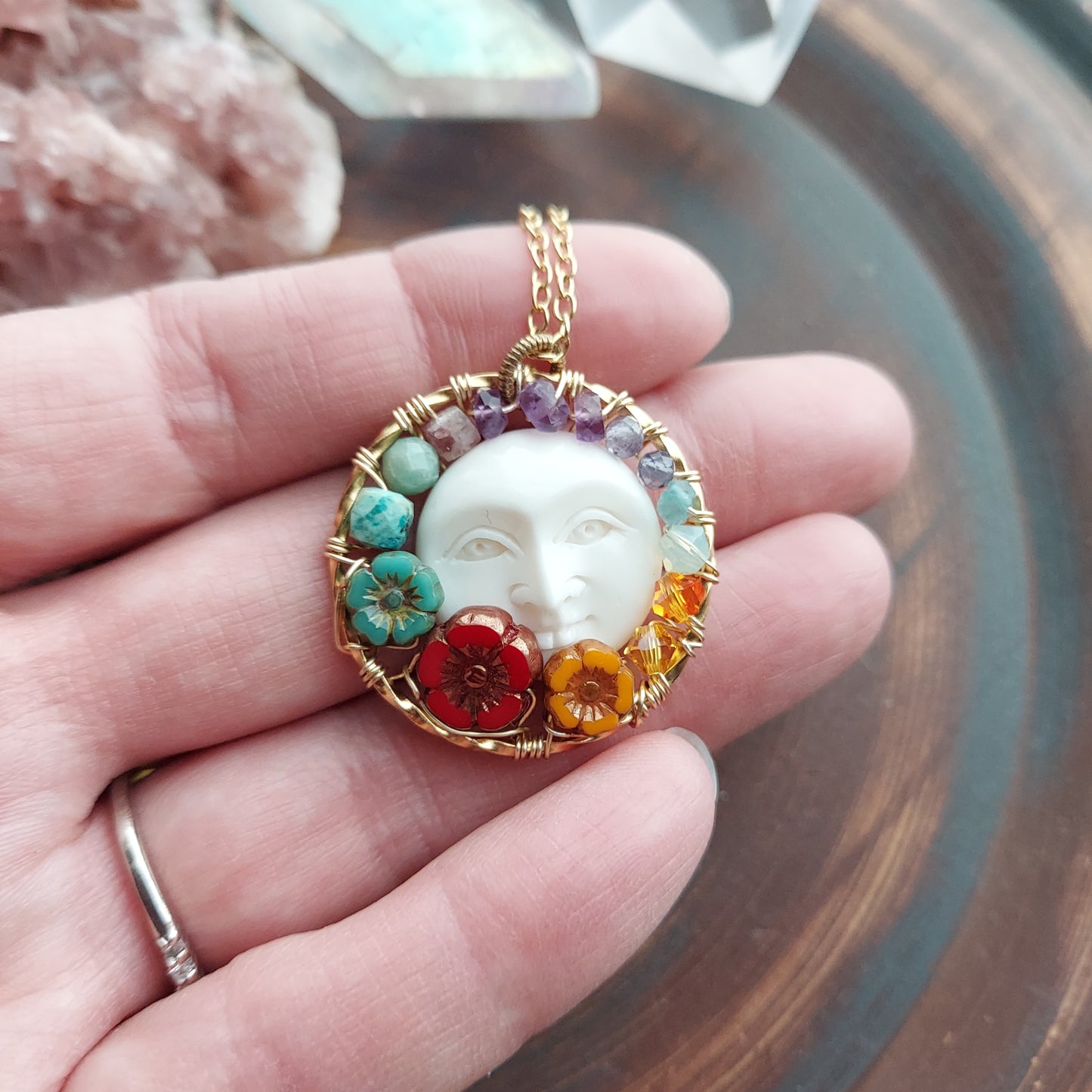 One of a Kind Little Moon Face Pendant Necklace 8