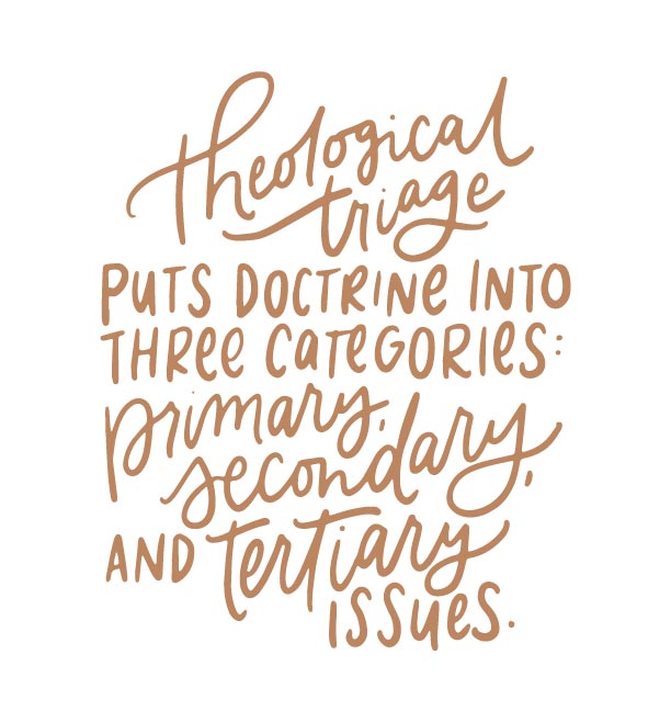 Theological triage puts doctrine into three categories: primary, secondary, and tertiary issues | TDGC