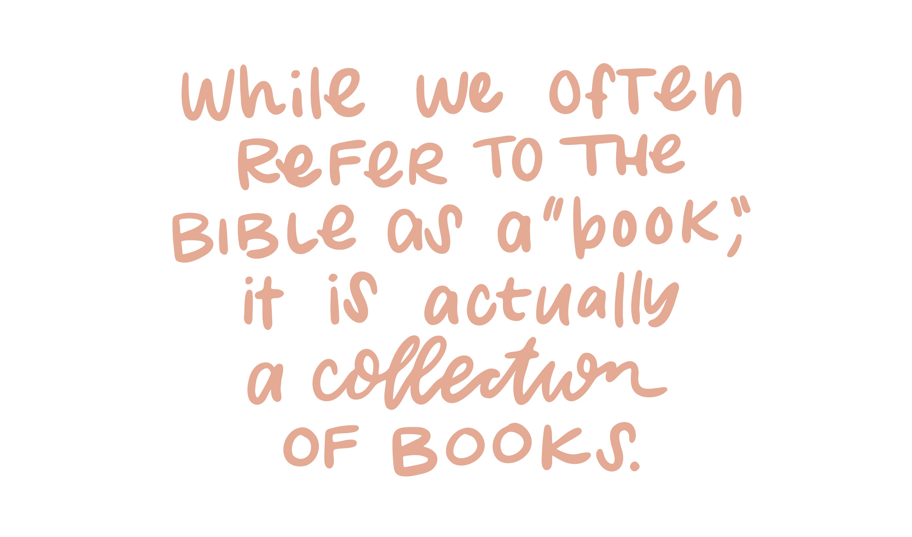 The Bible is a collection of books | TDGC