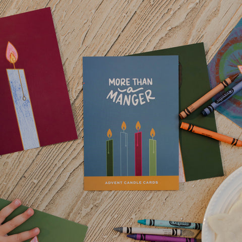 More Than a Manger Advent Candle Cards that kids can color.