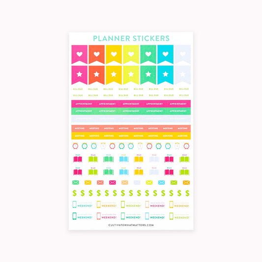Adesivi colorati per organizzare la tua agenda - 343 stickers