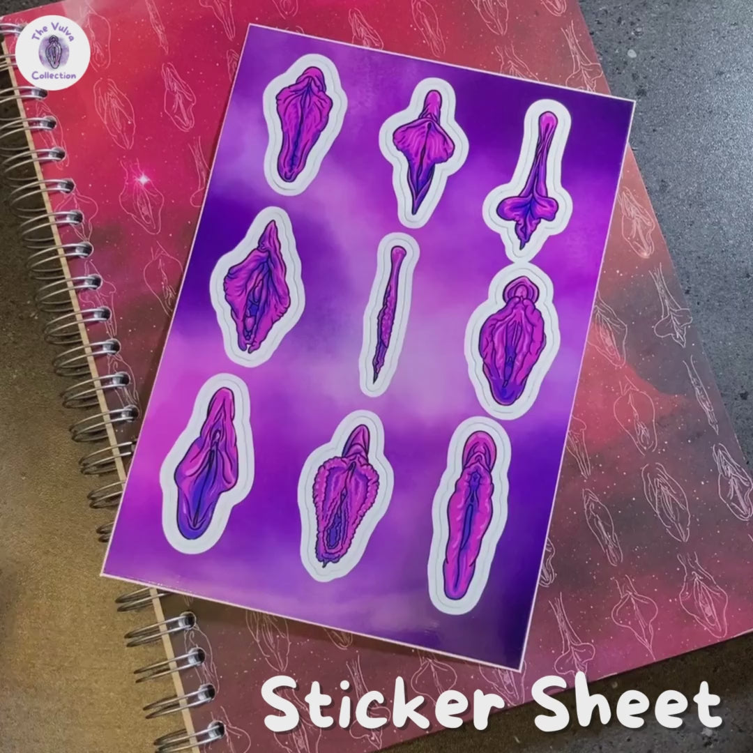 Pink Vulva Sticker Sheet The Vulva Collection 