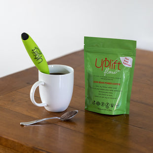 Lean Bean Coffee Package on Table with Mug