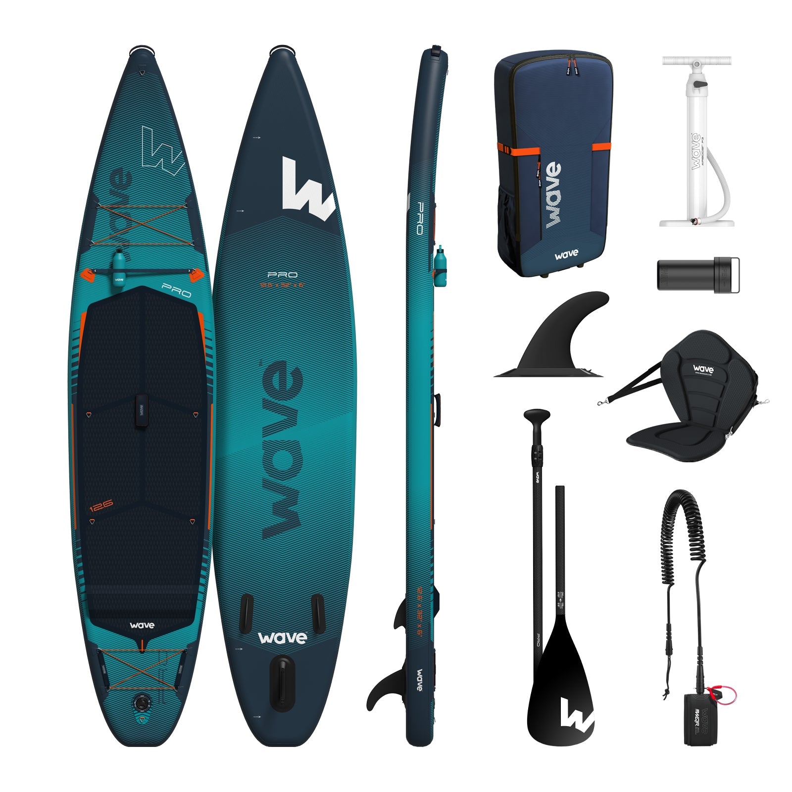 Pro 2.0 SUP | Inflatable Paddleboard | 12'6ft | Navy - Wave Sups USA product image