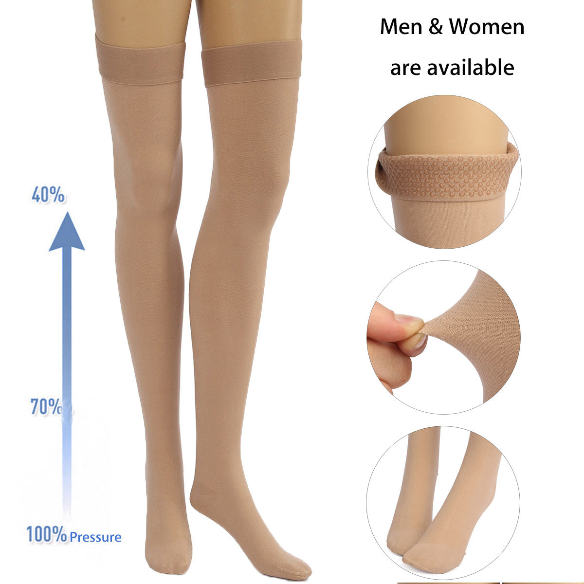 Varicose Vein Stockings, Machine Washable Complexion Color Design