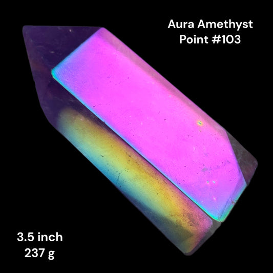 Amethyst Aura Polished Points - 3.5 inch - 237g