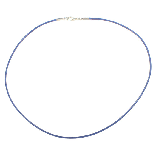 Necklace - Waxed Cotton Cord - Light Blue