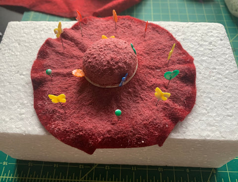 Wet Felt Hat with a layer of Mod Podge