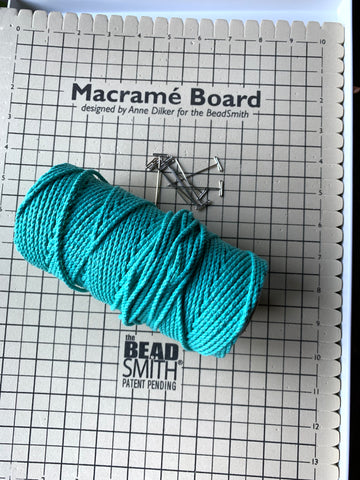 Macrame Hammock Supply List: Foam Macrame Board, T-pins, and Macrame Cord