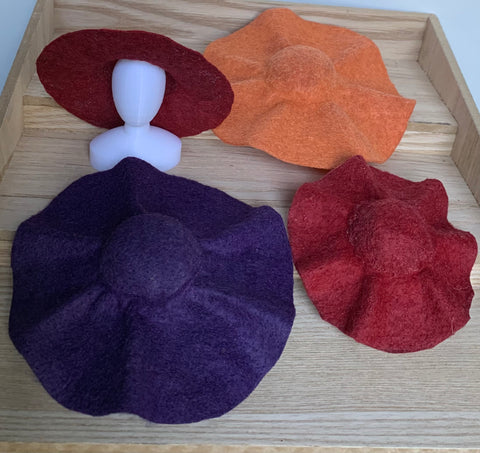 Four Beautiful Autumn-Inspired Miniature Felt Hats