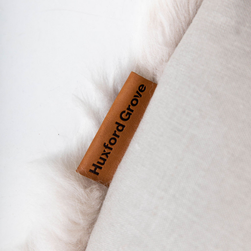 Hawkesbury Sheepskin Cushion in Bone from HUXFORD GROVE