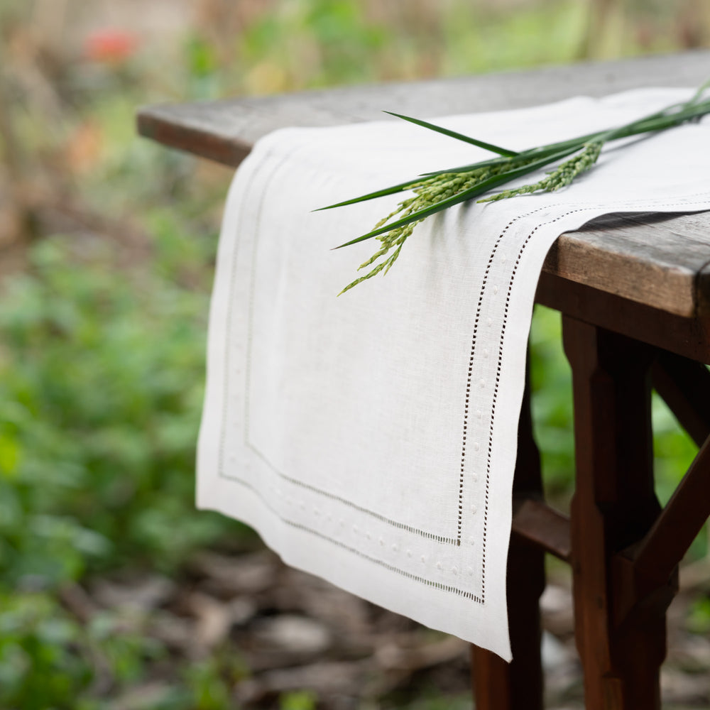 All About Blanks Lime Green Hemstitched Linen 21x21 Napkins - 212