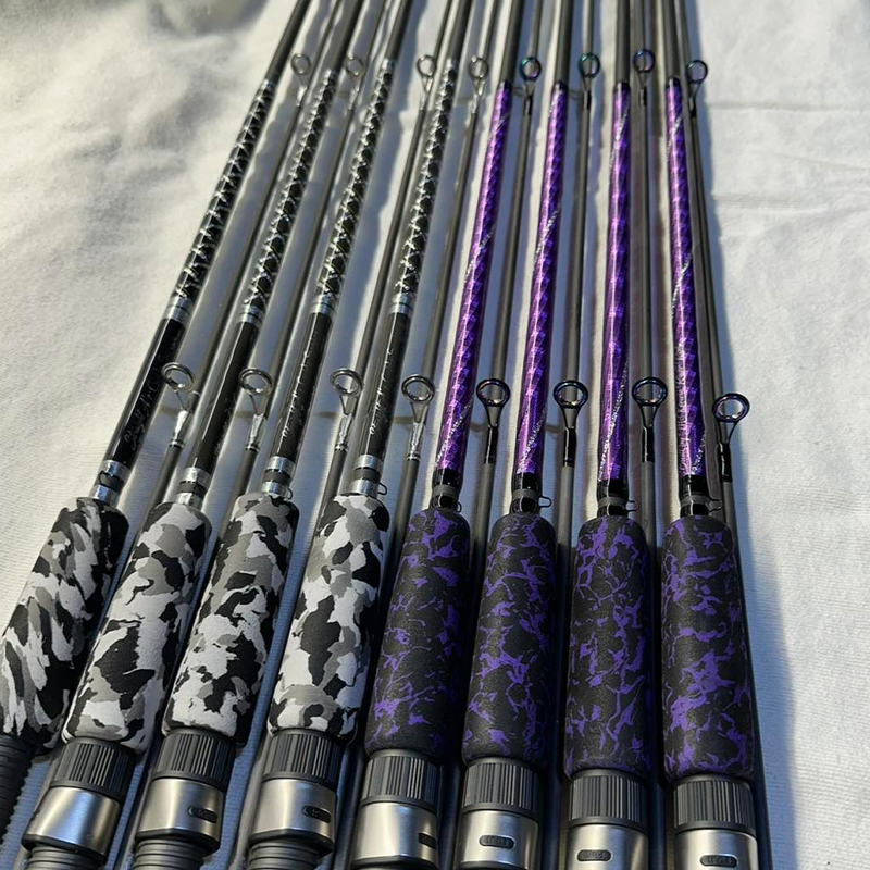 Purple and Grey custom built fishing rods