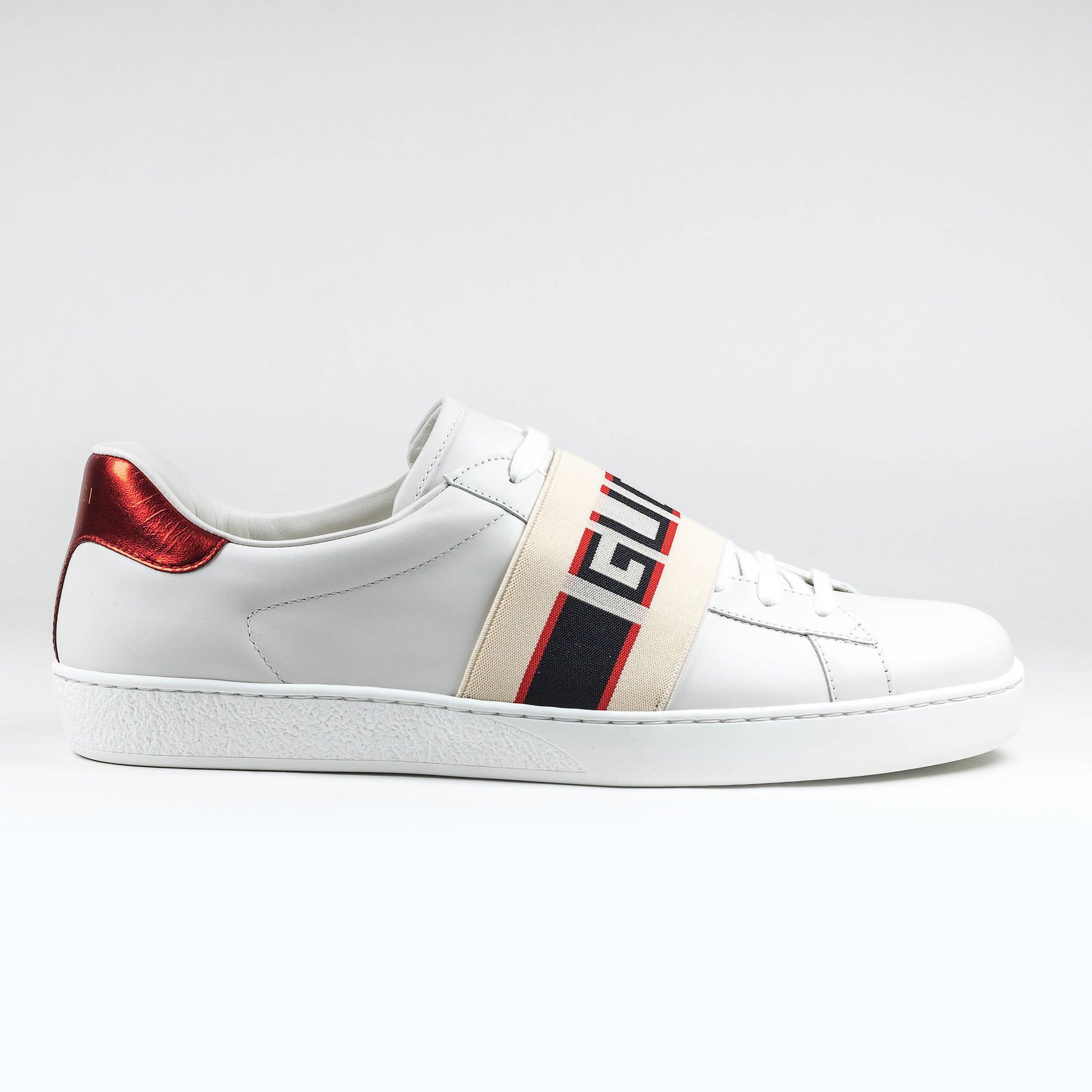 Gucci New Ace Logo Strap Sneakers – Caroline's Fashion Luxuries