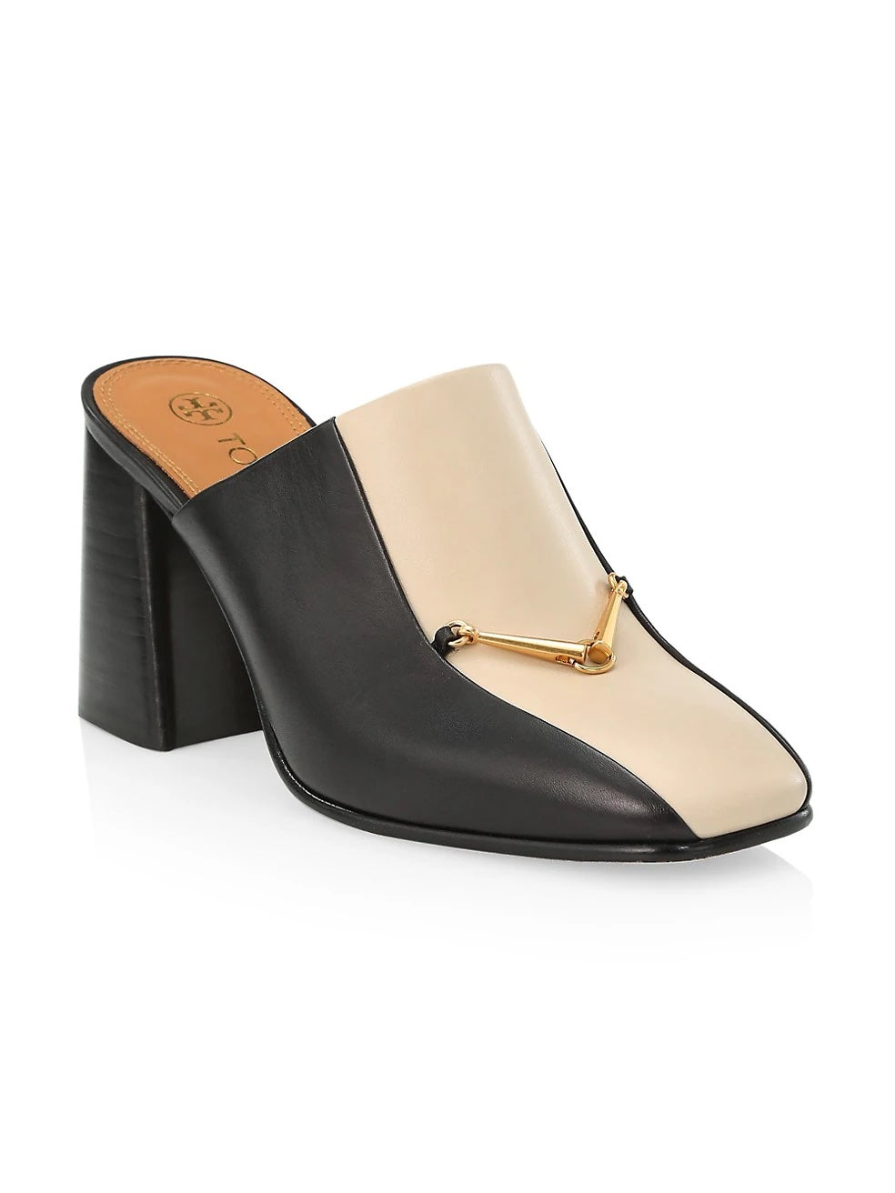 TORY BURCH EQUESTRIAN LINK SQUARE TOE COLORBLOCK LEATHER MULES – Caroline's  Fashion Luxuries