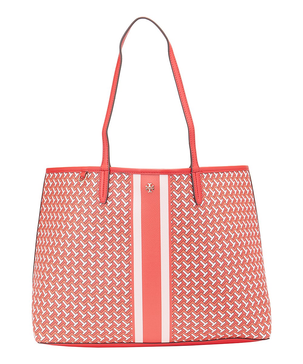 TORY BURCH T TITLE LINK RED TOTE BAG – Caroline's Fashion Luxuries