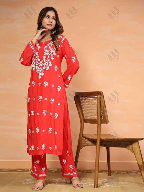 Fizaa Chikankari Dress in Mul cotton - Peach - House Of Kari (Chikankari  Clothing)