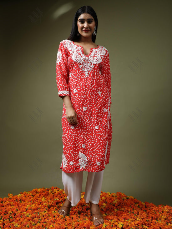 HOK Chikankari Fancy Long Kurti 3 - House Of Kari (Chikankari