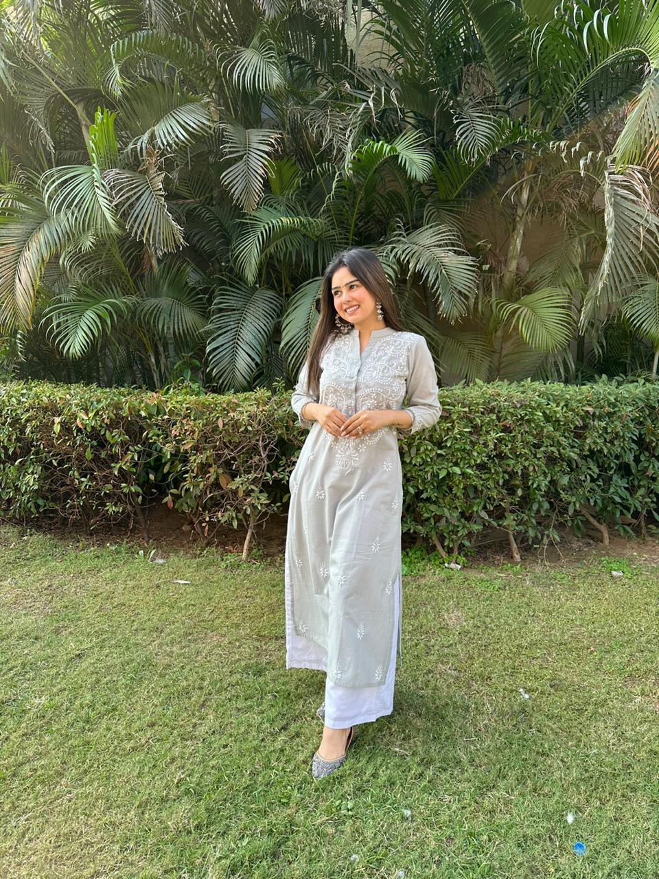 Buy White Colour Nayra Cut Rayon Kurti With Pant Set, Hand Block Print Long  Slit Reyon Kurta Pant Set, Designer Suit, Diwali Christmas Gifts Online in  India - Etsy