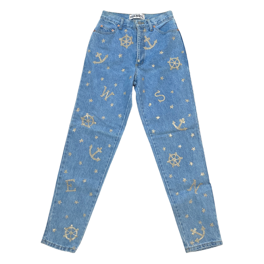 ZE GOLD VINE STAINED GLASS JEANS