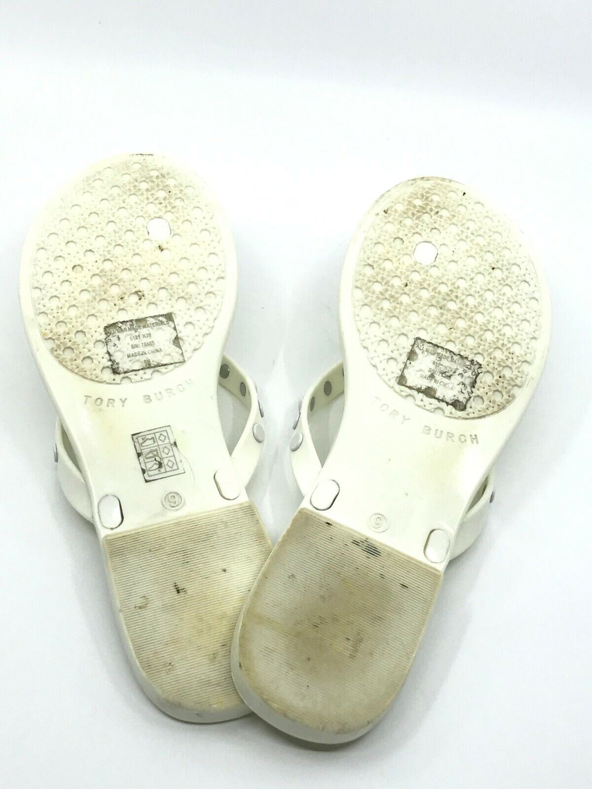 Tory Burch Women's Studded Jelly Thong Sandals Natural Size: 9 – Jonesse  Fashions